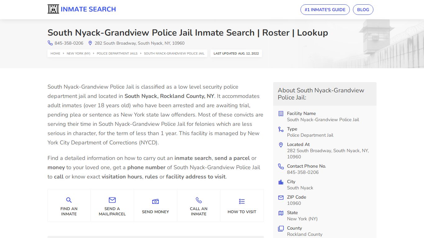 South Nyack-Grandview Police Jail Inmate Search | Roster ...